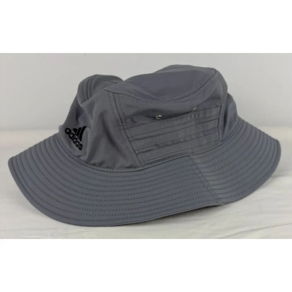 adidas Victory Bucket Hat Gray AEROREADY Sun Boonie NWOT Adjustable Strap UPF50 - Picture 4 of 8